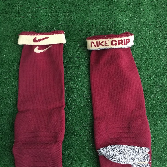 NEW NIKE GRIP FOOTBALL SOCKS GARNET “VEGAS GOLD” BEIGE TEAM EXCLUSIVE LARGE - Picture 4 of 7